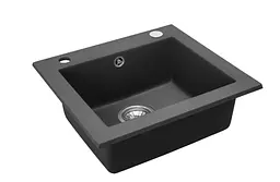 Кухонна мийка гранітна Rea West black metalic ZLE-00121, Чорний
