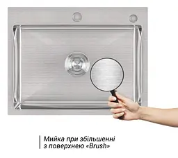 Кухонна мийка Lidz H5845 Brush 3.0/1.0 мм (LIDZH5845BRU3010) - мініатюра 2