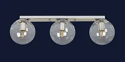 Люстра стельова Levistella 756XPR150F-3 CR+CL (500), 3xE27, хром + прозорий, сучасний стиль для дому - мініатюра 2