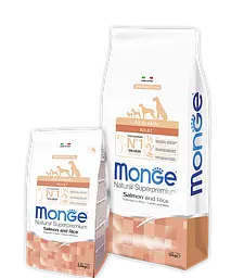 Сухий корм Monge Dog All Breeds Adult з лососем і рисом для дорослих собак усіх порід 15 кг