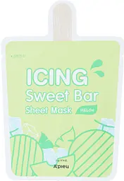 Тканинна маска для обличчя A'pieu Icing Sweet Bar Sheet Mask Melon з екстрактом дині, 21 г - мініатюра 4