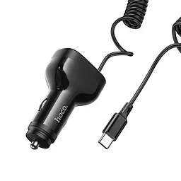 Автомобільний зарядний пристрій Hoco NZ11A 2USB/ Type-C PD 30W чорний + кабель Type-C - мініатюра 6