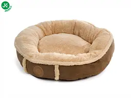Зручне кругле ліжко JK Animals Balu Brown для собак та котів 50х13 см