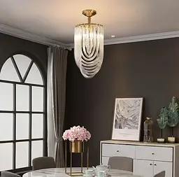 Підвісний світильник Flow Light у золотому каркасі Ø 20 см | Line F | Арт. SA36-200