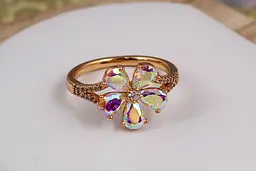 Кільце Xuping Jewelry квітка з каменем хамелеон р 18 золотисте - мініатюра 2