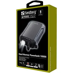 УМБ Sandberg Hand Warmer з обігрівачем рук 10000 mAh 2A, USB, Type-C in, LED ліхтар 1W - мініатюра 3