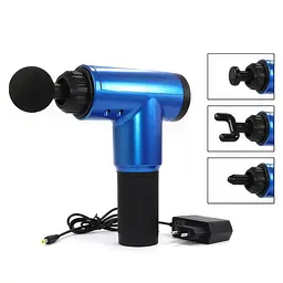 Ручний масажер перкусійний масажний пістолет акумуляторний синій 20W Massage gun - мініатюра 2