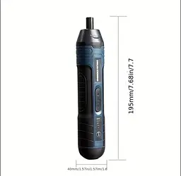 Електрична викрутка акумуляторна 3.6V з регулюванням крутного моменту 5 Нм, набір біт, Type-C зарядка - мініатюра 3