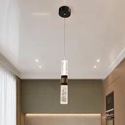 Чорно-золотий LED підвіс з пухирцевим склом Artlight 2338/1GD+BK для кухні та барної зони - мініатюра 2