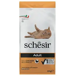 Сухий монопротеїновий корм для котів Schesir Cat Adult Chicken Шезір з куркою 10 кг (ШКВК10)