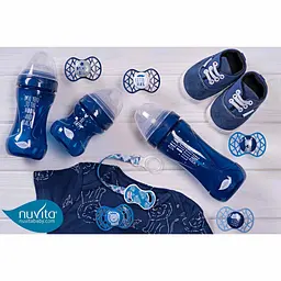 Пустушка Nuvita 7084 Air55 Cool ортодонтична 6m+ LITTLE MAN темно-синя NV7084NB - мініатюра 7