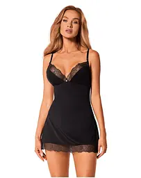 Еротичний комплект Obsessive Bella Rou chemise thong, XL/2XL