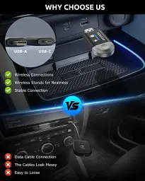 Бездротовий адаптер ESSGOO CarPlay для Apple CarPlay та Android Auto, сумісний із системами iOS 10+ та Android 11+ - мініатюра 2