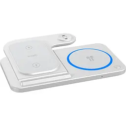 Бездротовий зарядний пристрій WiWU Wi-W020 Foldable Magnetic Station Wireless Charger 3in1 15W White (6976195093537) [99973] - мініатюра 2