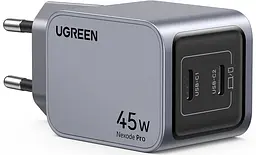 Мережевий зарядний пристрій Ugreen X707 2xUSB-C 45W PD GaN Tech QC4.0 PD3.0 сірий (35008)