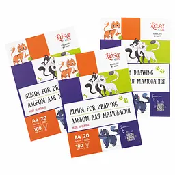 Альбом-склейка для малювання Cats А4 100г/м2 20л ROSA Kids - мініатюра 2