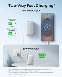 Портативний зарядний пристрій Nano - 10000 mAh 45W Built-In USB-C Cable White Anker teh0027052 - мініатюра 7