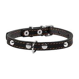Нашийник Collar одинарний з прикрасами, 27-35х1,4 см, чорний - мініатюра 2