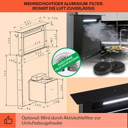 Витяжка Klarstein Royal Flush Eco 60 см 576 м³ (10046236) - мініатюра 5