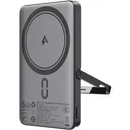 УМБ Acefast Magnetic Wireless 5000mAh 18W PD,QC3.0 USB-C In/Out,with holder, ультра тонкий M16 Black - мініатюра 3