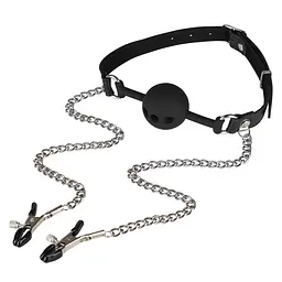 Набір БДСМ - Erospace Wild Play Mouth Gag With Nipple Clamps C15 - мініатюра 3