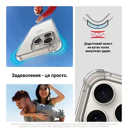 Прозрачный чехол для Apple iPhone 17 Air с защитой камеры и усиленными бортами, тонкий, силиконовый, бесцветный, ударопрочный, противоударный бампер с закрытой камерой, ArmorStandart (ARM86735) - мініатюра 5