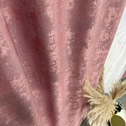 Мармурові жакардові штори рожевого кольору 2шт. 150х270 з білим жакардовим тюлем 400х270, на тасьмі ALBO pbe0052583 - мініатюра 5