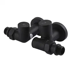Набір кутових кранів Solomon TEN 7777 1/2" з американкою Black 30412