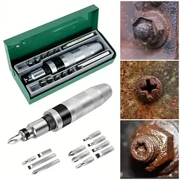 Універсальний набір ударних біт із ударно-поворотною викруткою Impact Screwdriver Set 12 біт у кейсі - мініатюра 5