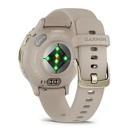 Смарт-годинник Garmin Venu 3S корпус кольору французький сірий з золотистим сталевим безелем та силіконовим ремінцем - мініатюра 2