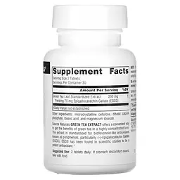 Натуральна добавка Source Naturals Green Tea Extract 100 mg, 60 таблеток - мініатюра 2
