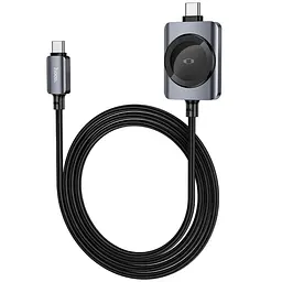 Дата кабель Hoco CW66 2in1 Type-C to iWatch/Type-C PD100W (1.2m) Black - мініатюра 4