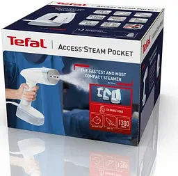 Відпарювач компактний Tefal Access Steam Pocket, 1300Вт, постійна пара - 20гр, біло-блакитний teh0016255 - мініатюра 9