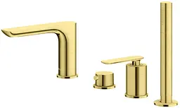 Змішувач на борт ванни Kohlman Experience brushed gold QB244EGDB, Золотий