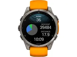 Спортивний годинник Garmin Fenix 8 47mm AMOLED Sapphire Titanium w. Spark Orange/Graphite Silicone Band (010-02904-10/11) - мініатюра 2