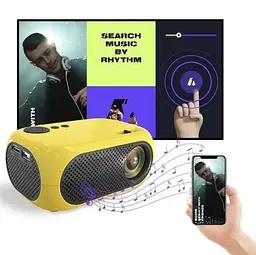Проєктор портативний XIDU M24 з динаміком/перехідником для WiFi Yellow - мініатюра 2