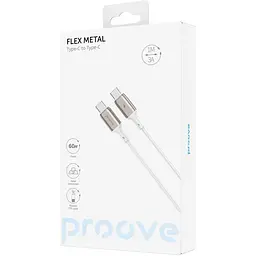 Кабель Proove Flex Metal USB-C to USB-C 60W 1m White (CCFM60002202) [130347] - мініатюра 2