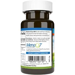 Вітамін K2 MK-7 Carlson Vitamin K2 як MK-7 90 мкг 60 желатинових капсул - мініатюра 3
