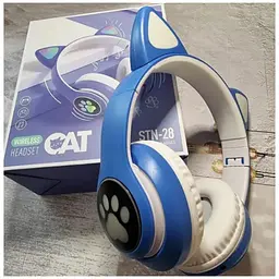 Бездротові дитячі навушники Cat Ear VZV-23M Bluetooth з котячими вушками сині - мініатюра 2