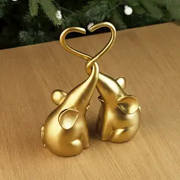 Декоративна статуетка MBM My Home Пара слоників золота (DH-ST-25 GOLD) - мініатюра 4