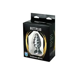 Анальна пробка Fantasy Silver Ribbed Butt Plug M 8 см (білий) - мініатюра 5