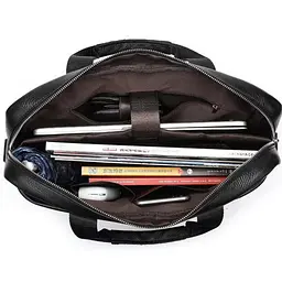 Шкіряна чоловіча сумка для ноутбука і документів чорна Tiding Bag 143412 - мініатюра 4
