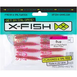 Силікон X-Fish Bug 2" Lox Rose Red & Black Flake (8шт/уп) - мініатюра 2