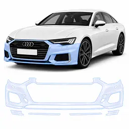 Антигравійна захисна бронеплівка за лекалами для Audi A7 C8 facelift 2023-2025 - передній бампер