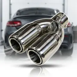 Насадка на глушник Elegant Подвійна Кругла Ø 63 х 2-76 x 235 мм Хром (EL 106 055)