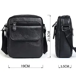 Сумка чоловіча зерниста Vintage 19х21,5х5,5 см sum0028945 - мініатюра 3