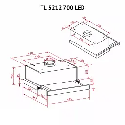 Витяжка телескопічна Perfelli TL 5212 I 700 LED - мініатюра 12