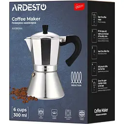 Гейзерна кавоварка Ardesto Gemini Cremona, 6 чашок (AR0806AG) - мініатюра 5