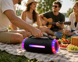 Колонка MS-3643BT-W / Колонка Bluetooth з мікрофоном / Акустика з RGB-підсвічуванням - мініатюра 2