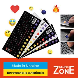 Наклейка на клавіатуру SampleZone непрозора чорна, біло-зелений (SZ-BK-GS) - мініатюра 2